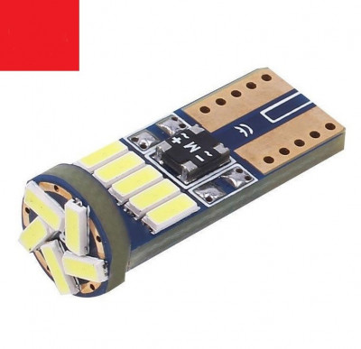 Led Auto Rosu Canbus T10 15 Smd 4014 9-30V - Fara Polaritate - BTLE1511-ROSU 266588 foto