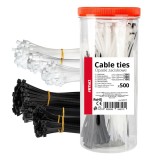 Set coliere de plastic pentru cabluri AMiO, 500 buc, 3 dimensiuni