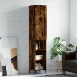 VidaXL Dulap &icirc;nalt, stejar fumuriu, 34,5x34x180 cm, lemn prelucrat