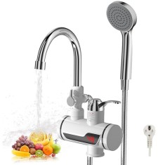 Robinet Electric Cu Dus, Display Digital LED, 3000W, Temperatura Maxima 60&deg;C