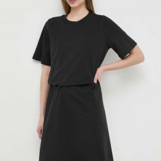 Weekend Max Mara rochie din bumbac culoarea negru, mini, evazați 2415620000000