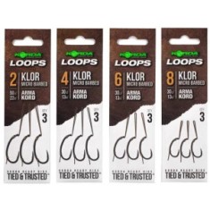 Carlige Legate KORDA Loop Rigs Klor, Barbless, Nr.2, 50lb, 3buc/pac foto
