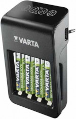 Incarcator Varta 57687, AA AAA 9V NiMH, port USB, 4 acumulatori AA 2100 mAh foto