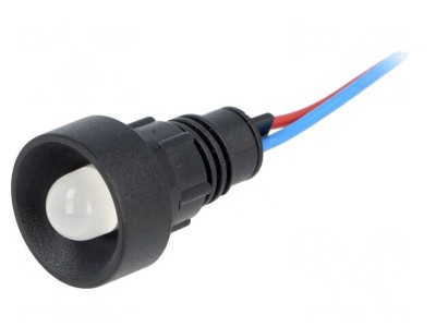 Lampă LED de control albă 12V 13mm IP40 foto