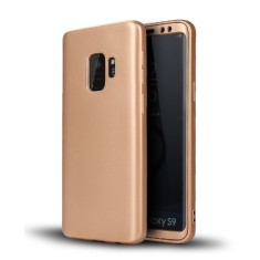 Husa FullBody Silicon MyStyle Gold pentru Samsung Galaxy S9 acoperire completa 360 grade cu folie de protectie gratis
