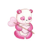 Sticker decorativ Panda, Roz, 63 cm, 5923ST