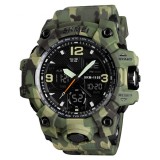 Ceas barbatesc Skmei, Digital, Sport, Army Camuflaj, Shock Resistant, Militar, Army, Dual time, Cronograf