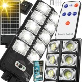 Lampa LED solara dubla exterior 800W senzor telecomanda baterie + suport (B5800)