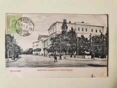 Carte Po?tala, Bulevardul Academiei ?i Universitatea, Bucure?ti, 1911 foto