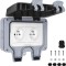 Priza electrica dubla, PC, IP66, Gri