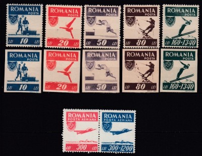 ROMANIA 1946 LP 199 LP 200 OSP DANTELAT + NEDANTELAT+ P.A. SERII SARNIERA foto