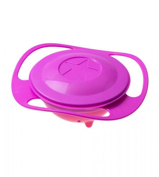 Castron magic care nu se varsa GYRO BOWL culoare roz