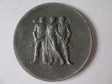 Rară! Medalie mare Art Deco 80 mm Germania nazistă anii 30:Asociatia Germana a Economiei regiunii Palatinate, Europa