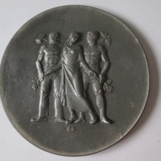 Rară! Medalie mare Art Deco 80 mm Germania nazistă anii 30:Asoc.Econom.Palatină