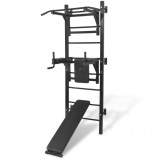 Turn Fitness multifuncțional de perete, negru, vidaXL