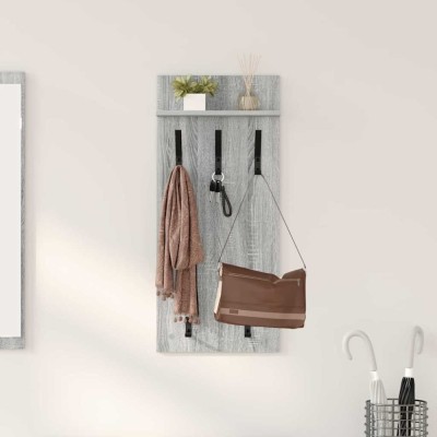 vidaXL Răcător de paltoane montat pe perete sonoma gri 90 x 40 x 10 cm 874456 foto