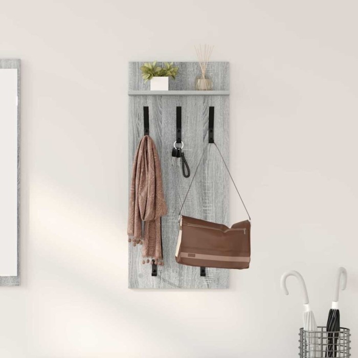 vidaXL Răcător de paltoane montat pe perete sonoma gri 90 x 40 x 10 cm 874456