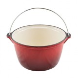 Ceaun Fonta Emailat 4L Perfect Home Rosu - Tuci Fonta, Diametru 24.3cm, Vase Gatit, Aragaz/Flacara