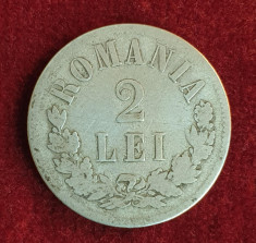 Moneda din argint 2 Lei 1875 Romania Regat foto