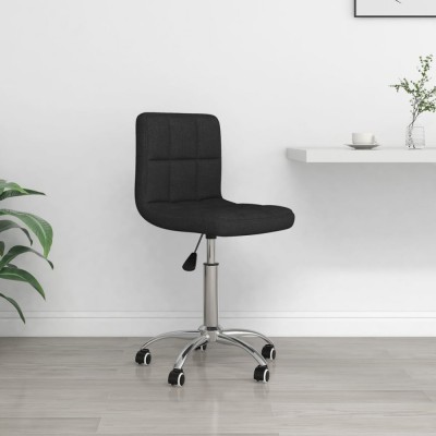 vidaXL Scaun de birou pivotant, negru, material textil foto