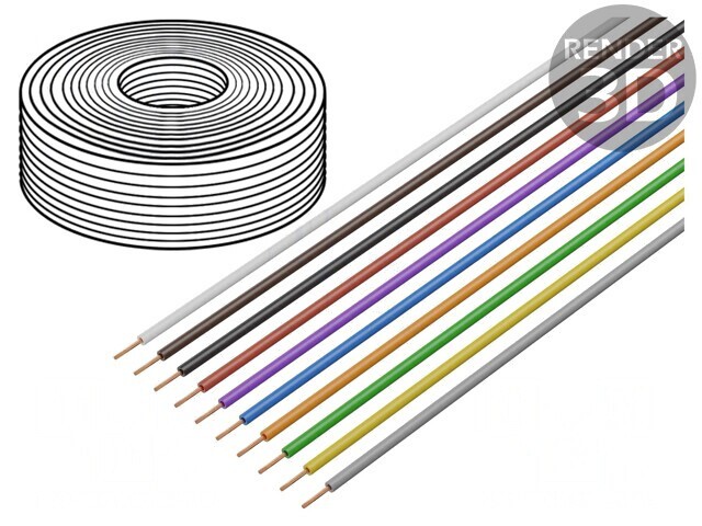 Set 10 Cabluri Litate Cu 0.25mm2 PVC 10m
