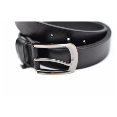 Curea barbati eleganta din piele naturala, de culoare neagra, 3.5 cm - CE9700