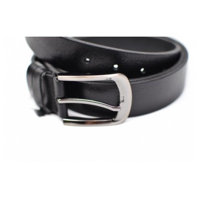 Curea barbati eleganta din piele naturala, de culoare neagra, 3.5 cm - CE9700 foto