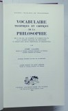 VOCABULAIRE TECHNIQUE ET CRITIQUE DE LA PHILOSOPHIE par ANDRE LALANDE , 1968