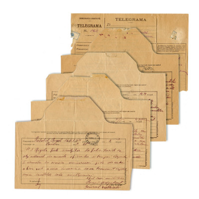 Cinci telegrame către Palatul Regal semnate olograf de Generalul Warthiadi foto