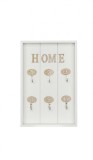 Suport de lemn pentru chei, Alb, 6 agatatoare, 20 x 30 cm