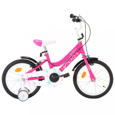 Bicicletă pentru copii, negru și roz, 16 inci foto