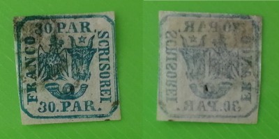 1862 Principatele unite - Emisiunea I - 30 PARALE (01) foto