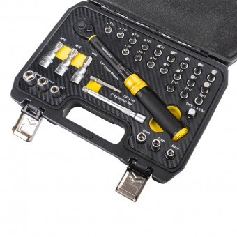 Set cheie dinamometrica 1/4&ldquo;, 5-25Nm, in trusa cu biti
