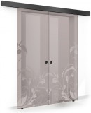 Usa culisanta Boss &reg; Duo Black model Lava incolor, 80+80x215 cm, sticla bronz securizata, glisanta in ambele directii