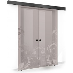 Usa culisanta Boss &reg; Duo Black model Lava incolor, 60+60x215 cm, sticla bronz securizata, glisanta in ambele directii