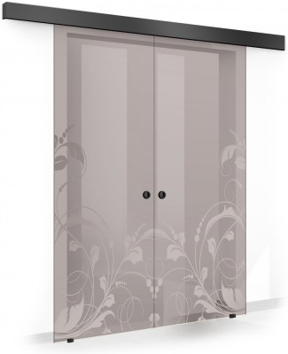 Usa culisanta Boss &amp;reg; Duo Black model Lava incolor, 90+90x215 cm, sticla bronz securizata, glisanta in ambele directii foto