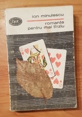 Romante pentru mai tarziu de Ion Minulescu. Colectia BPT