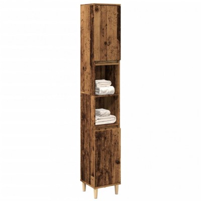 vidaXL Dulap de baie, lemn vechi, 30x30x190 cm, lemn prelucrat 857102 foto