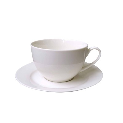 Ceasca si farfurioara cafea 3CUS220A, portelan, alb, 220 ml foto
