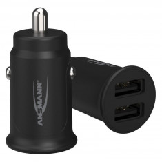 IN-CAR-CHARGER CC212 INCARCATOR DUBLU AUTO USB, 12W, NEGRU 1000-0030 ANSMANN