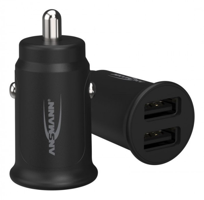 IN-CAR-CHARGER CC212 INCARCATOR DUBLU AUTO USB, 12W, NEGRU 1000-0030 ANSMANN