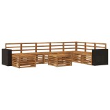 vidaXL Set de canapele de exterior 9 pcs natural Lemn Solid de Acacia 3384750