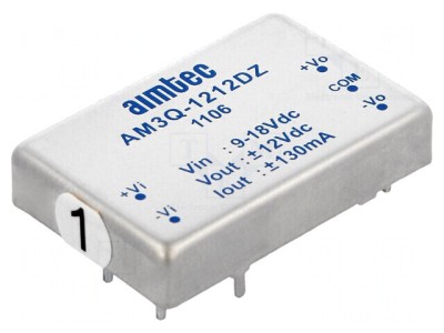 Convertor DC/DC 3W 9-18V la 12V/ -12V AM3Q-1212DZ foto