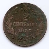 Italia 2 Centesimi 1903 - Victor Emmanuel al III-lea, Cupru, 20 mm KM-38
