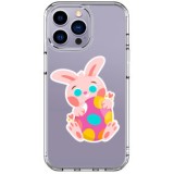 Husa personalizata apple iphone 15 pro, bunny egg