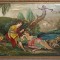 TABLOU PICTAT IN ULEI, PE PLACAJ, DOUA PERSOANE LA MARGINE DE LAC, SEMNAT MAN. CILEX-239899