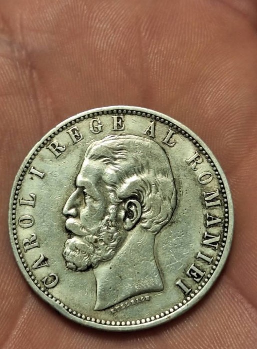 5 lei 1883 varianta dreptunghi la coroana