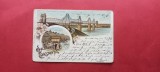 Litho Dobrogea Constanta Baile Podul Cernavoda Litografie, Circulata, Printata