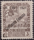 Fiume 1921, Scott#158, MH, cota peste 100$, Nestampilat