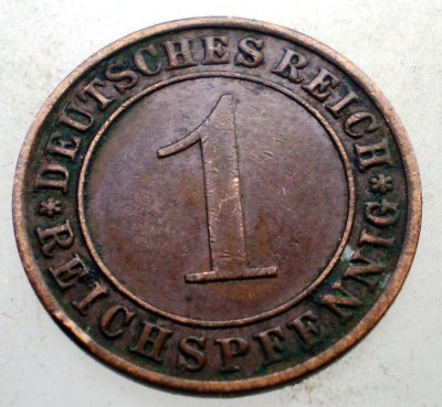 B.262 GERMANIA WEIMAR 1 REICHSPFENNIG 1935 A foto